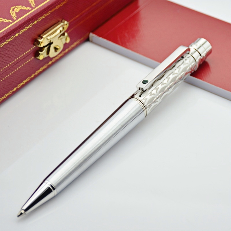 wholesale Santos Series AAA Quality Sier Metal Ballpoint Business Office Writing Stationery Rollerball Pen For Christmas Gift