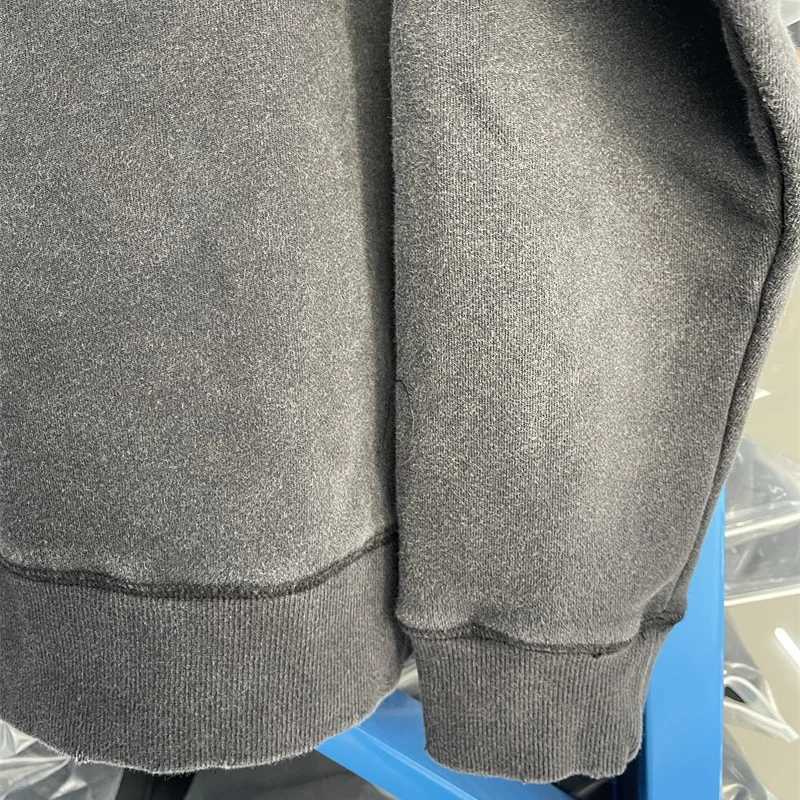 Casual Men Women Cracked Letters Printing Best Quality Saint Sweatshirt Vintage Washed Black Loose Cotton Long Sleeve Pullover X250802