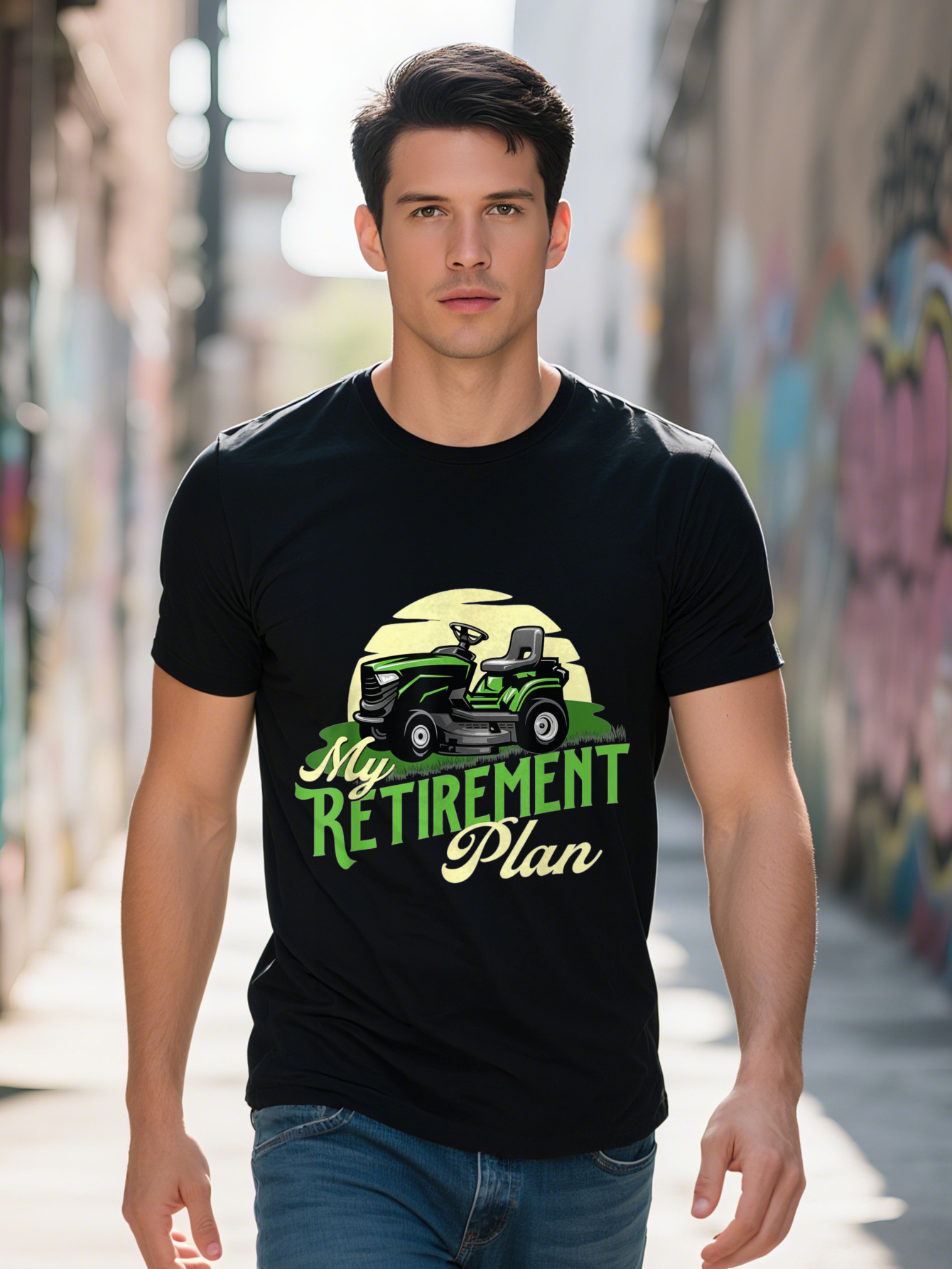 My Retirement Plan Men s Cotton T Shirt Casual Crew Neck Short Sleeve Breathable hine Washable Perfect for Gardening