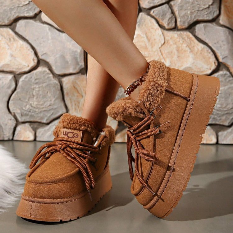 Free delivery designer boots birkenstsocks Warm and plush thick snow boots for women thick soled height increasing anti slip short