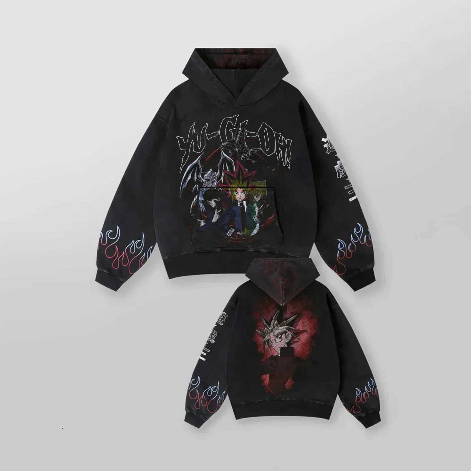 2K Blue Eyes White Dragon Graphic Hoodies Men Grunge Streetwear Sweatshirt Tops Oversized Hoodie Gothic Harajuku Men Clothing X250802