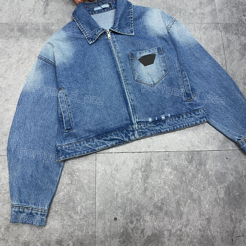Luxury Women Denim Trucker Jacket Designer Blue Jackets Brand Long Sleeve Street Style Jeans Coat