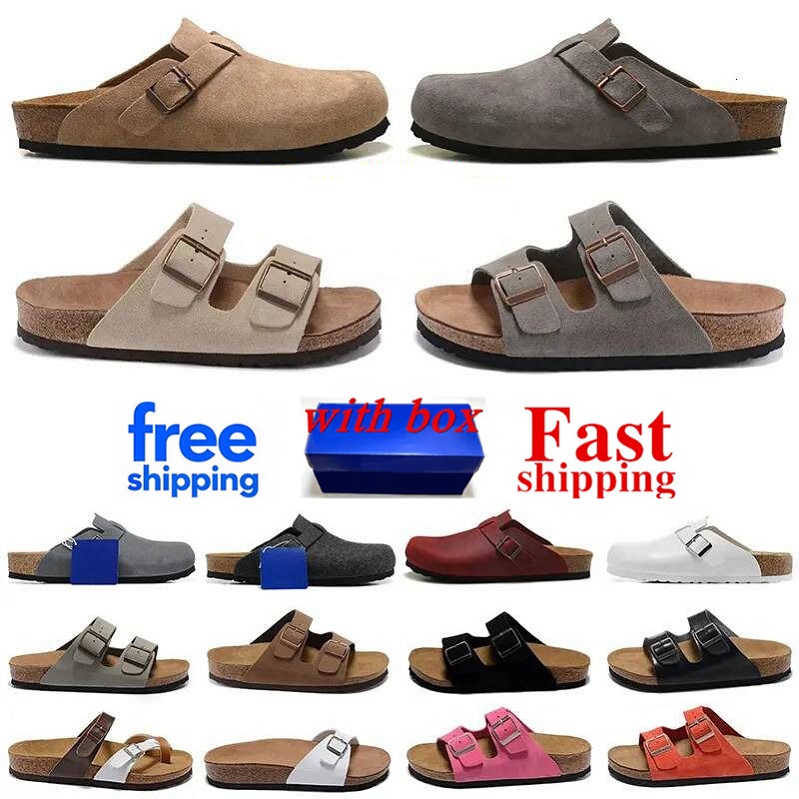 Free Shipping Designer Clogs Sandals Slippers Cork Flat Fashion Summer Leather Slides Beach Casual Shoes Womens Mens Scuffs Slippers Sandale Mules Loafers 35-45