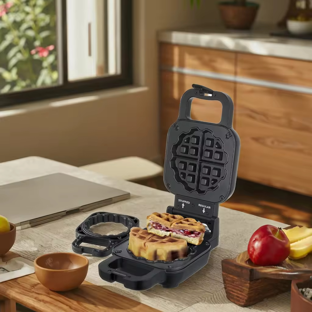 round electric baking pans 520W electric sandwich maker electric breakfast maker grilled sandwich bread and waffle maker machine household