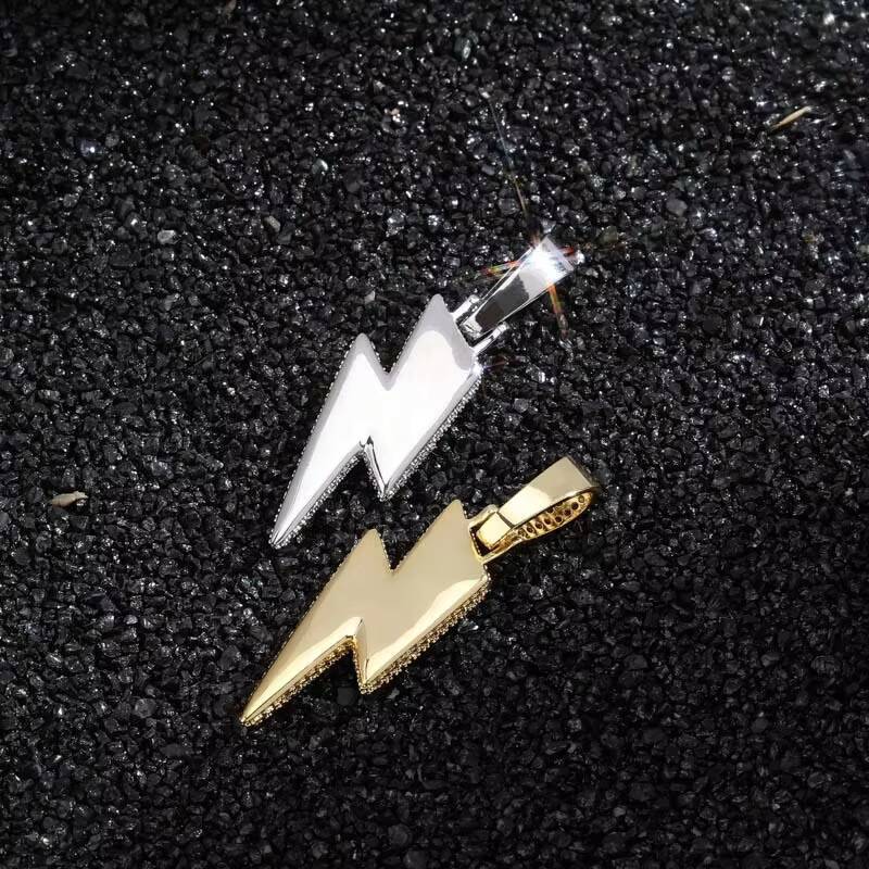 Costume Fashion Flash Gold Plated Zircon Pendant Necklace Hip Hop Jewlery for Men