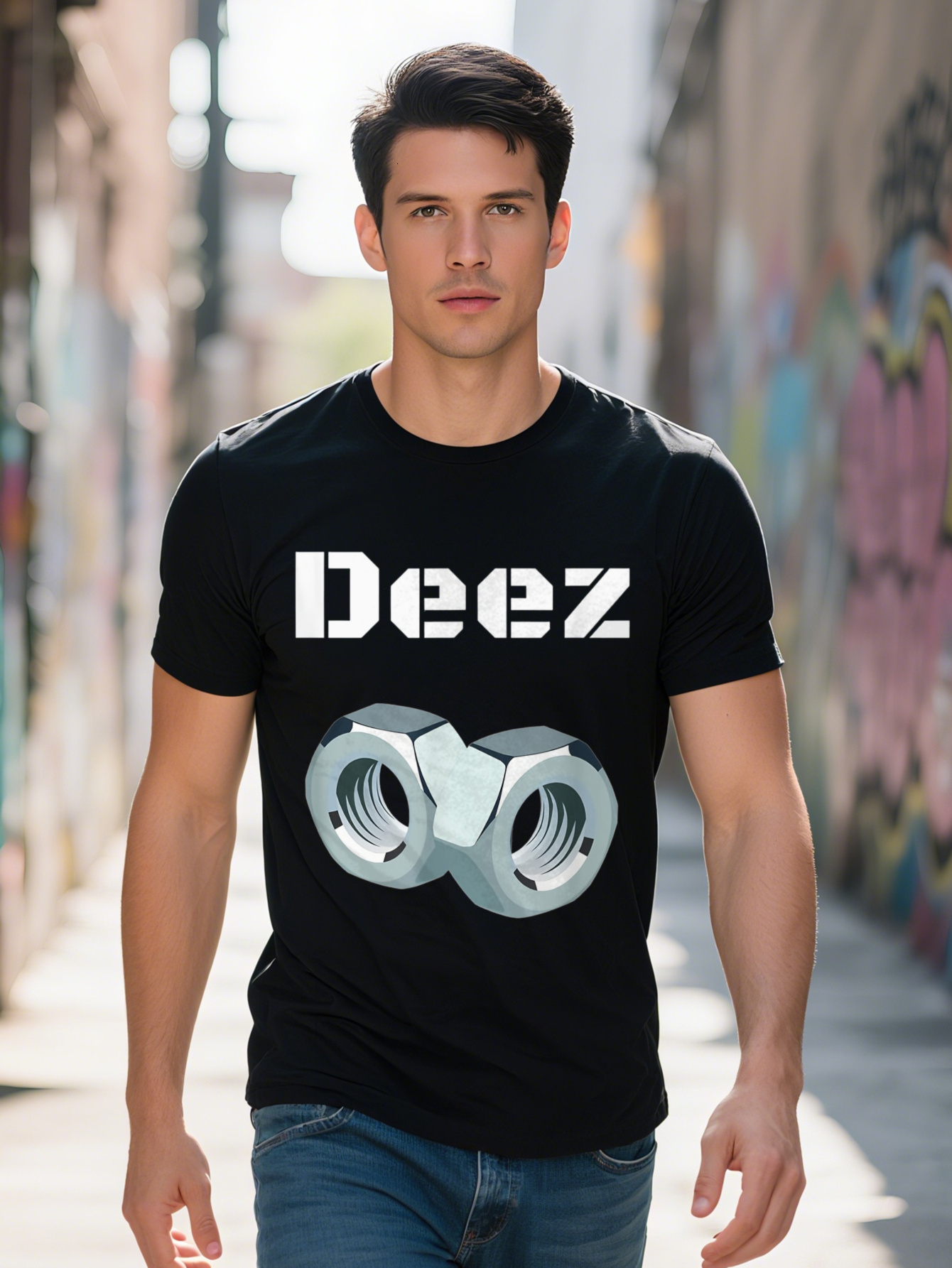 Deez Nuts Got Funny People Sarcasm T-Shirt 100% Cotton Flower-220G