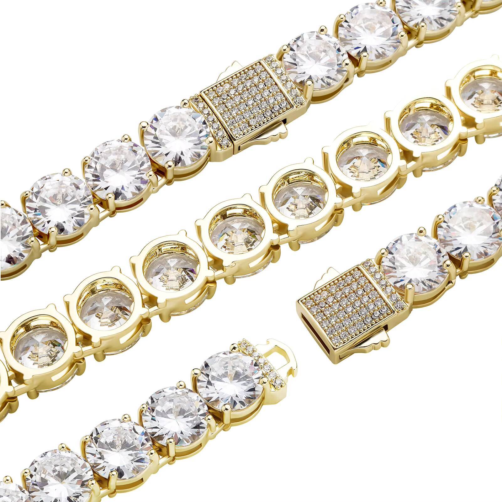 Wholesale Hip Hop Necklace 10mm Zircon Brass Diamond Tennis Chain Necklace