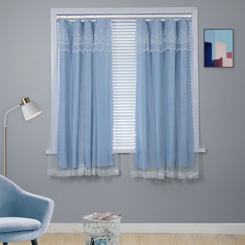 YL-36867 Punch-free installation simple curtain blackout cloth sunshade with rod small short window door curtain rental house partition curtain