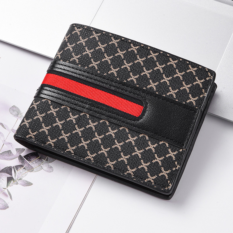 Luxury Designer New Men's Ultra-thin Hand Woven Multi Slot Three Fold Leather Wallet Card Bag Fashionable and Simple Coin Purse