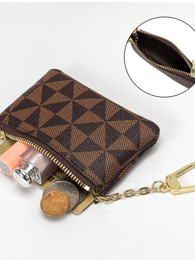 Free shipping design new short wallet, European and American trendy brand, horizontal wallet for young with trendy printed checkered card case.
