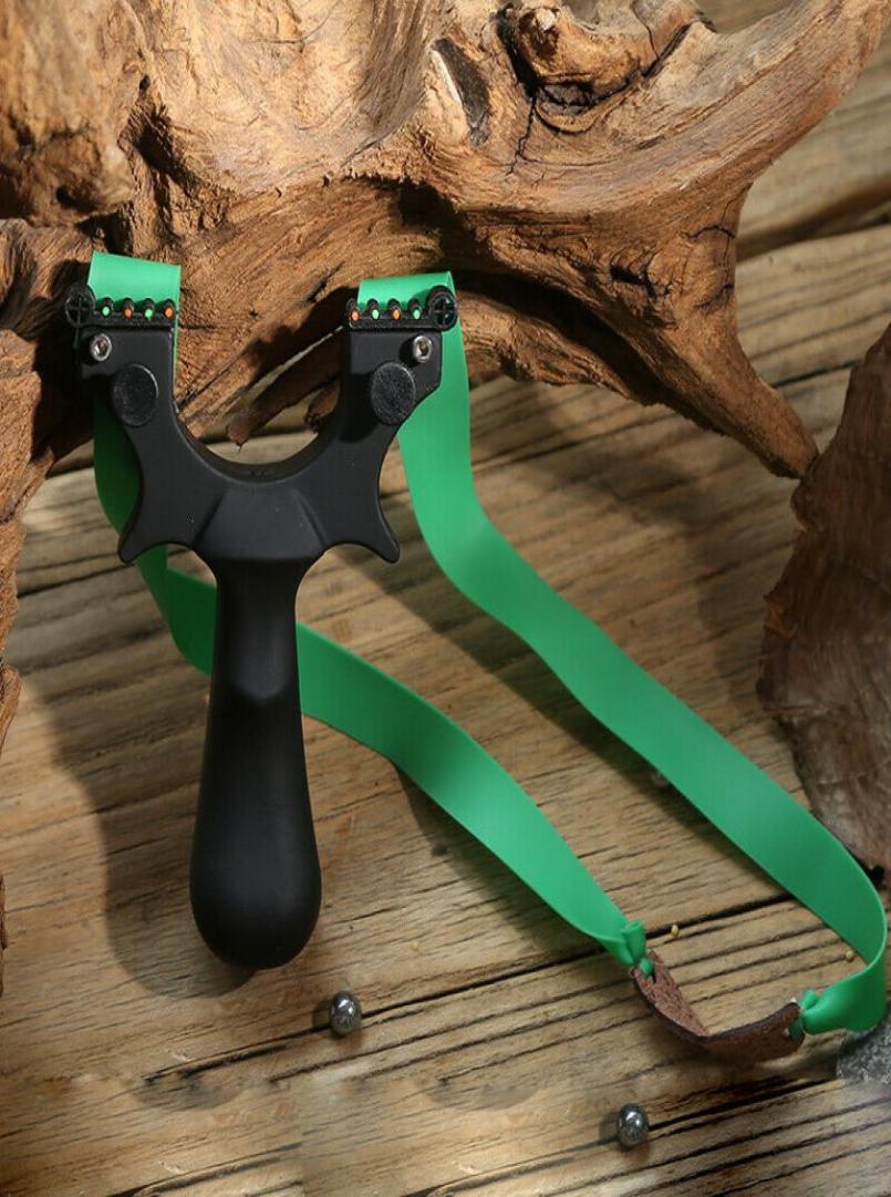 Archery Black Resin Slings Hunting Catapult with Flat Rubber Band Aiming Points Shooting Sling S Traditional Outdoor Game8303149