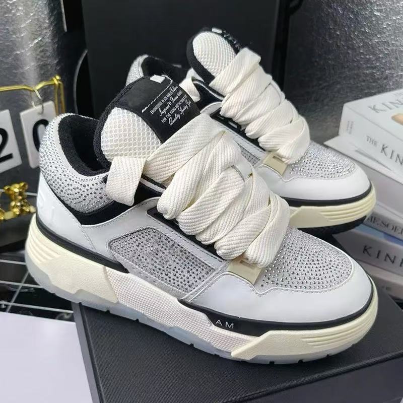 2025 designer women MA-1 Sneakers men Sports shoes Rubber sole Crystal Inlaid Leather upper Breathable Comfortable Towel Inner Brand Women Casual 56cc