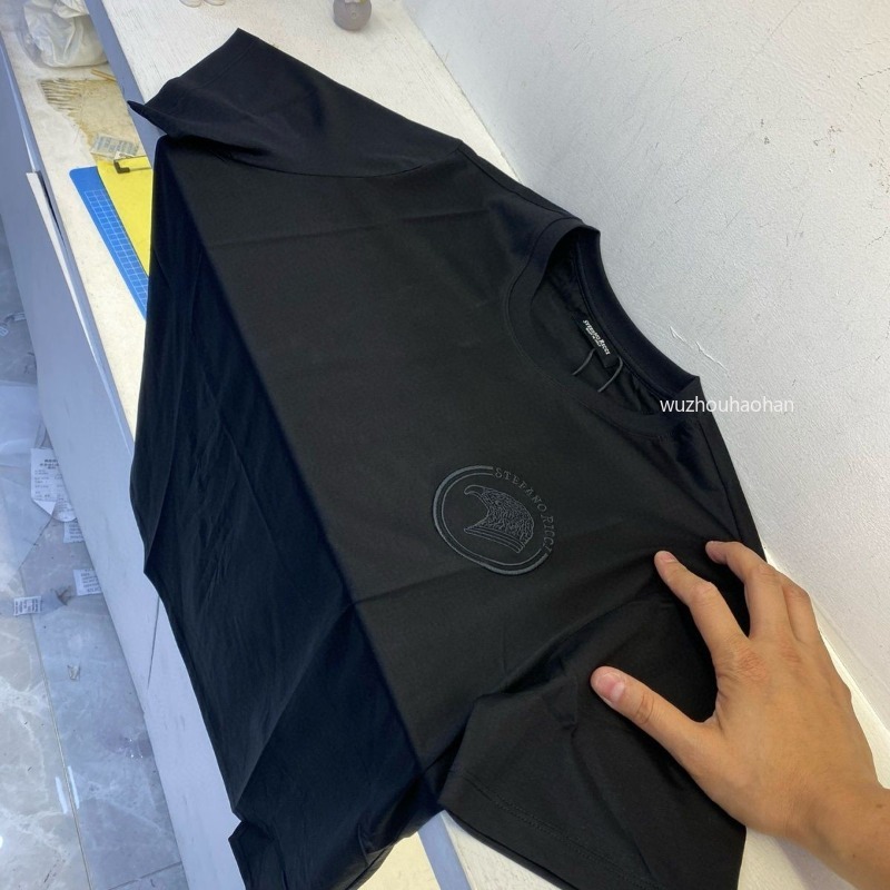 Mens T Shirts Summer Eagle Head Short-sleeved Cotton Round Neck Business Comfortable Tops SR1289