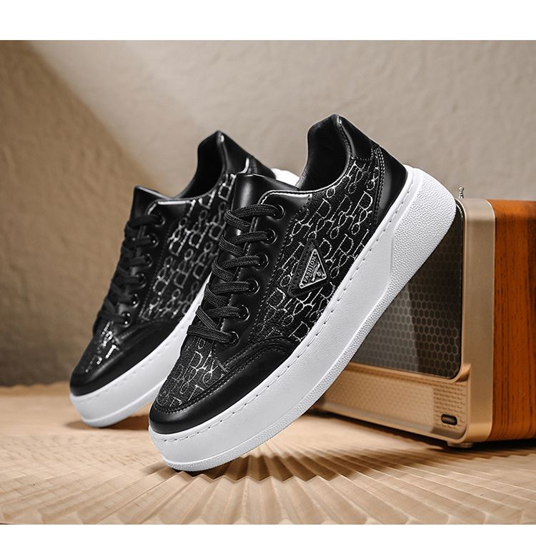 New arrivals men's casual board shoes retro thick soled white shoes student fashion versatile sports shoes
