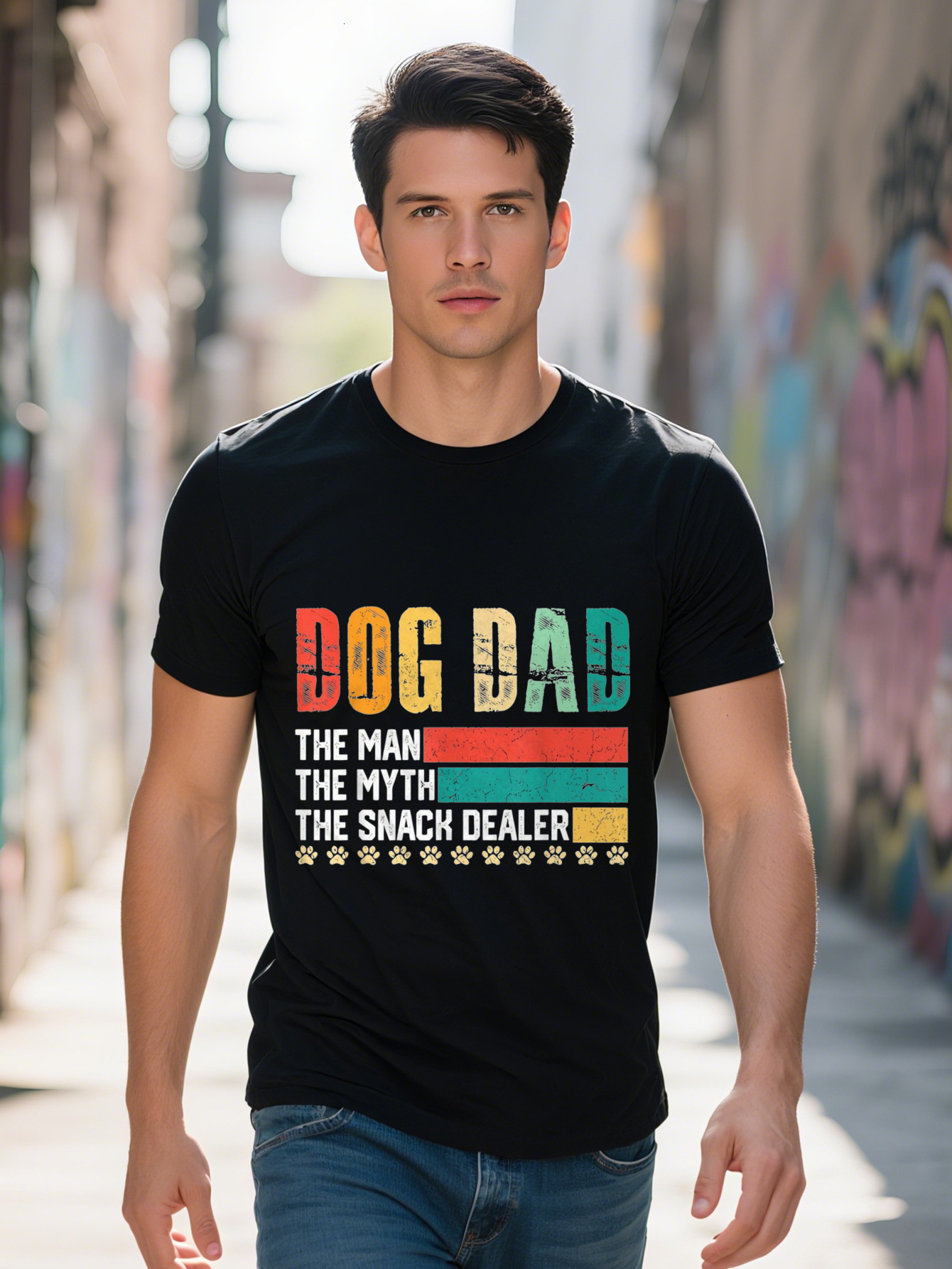 Vintage Dog Dad Man The Myth Snack Dealer Father Day T Shirt dc3fe