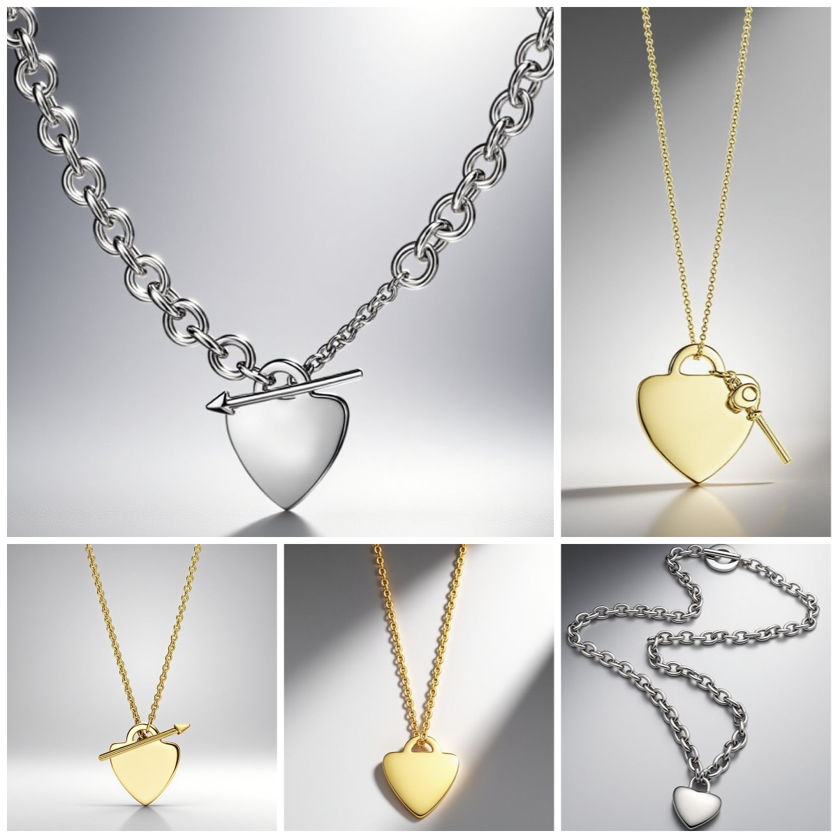 luxury necklace elegant necklaces designer jewelry women Gothic 18k gold plated chains top quality pendant gold chain and pendant sterling silver heart necklace