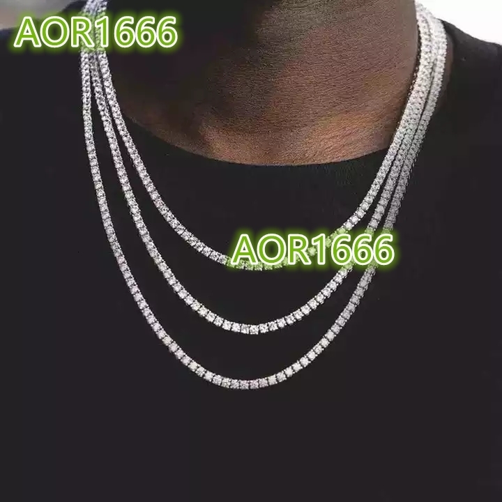 Hot Selling 5mm Diamond Gold Plated Rhinestone Stainless Steel Cuban Tennis Chain Iced Out Necklace Jewelry for Women Men