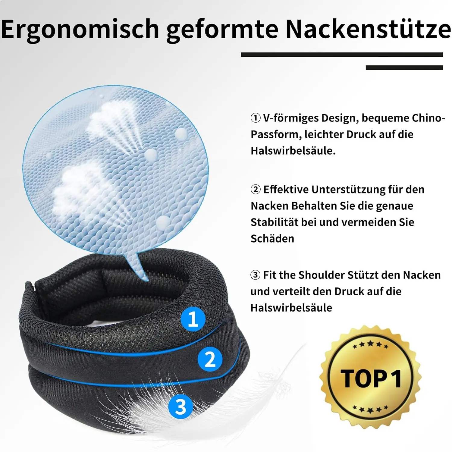 Anti-snoring Neck Brace Foam Shoulder and Neck Sleeve for Neck Pain Relief and Shoulder Relaxation 3D Neck Support 250801 - view 5