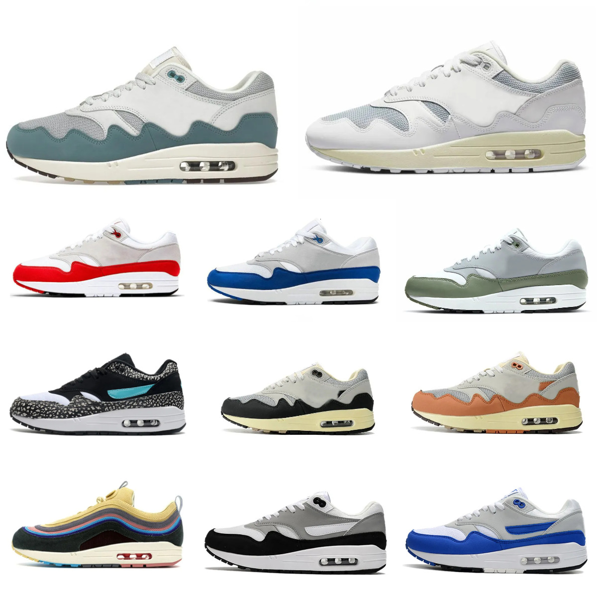 Trainers 1 87 Men Women Running Shoes 87s Patta Aqua Black White Gray Sport Red Tennis Sports Shoe Noise Monarch Baroque Cave Stone Saturn Atomic Teal Outdoor Sneakers