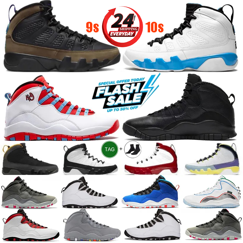 Designer Basketball Shoes 9 9s 10 10s Sports Sneakers Men Women Powder Blue Gym Red Light Olive Particle Grey University Blue Cement Leather Fashion Mens Trainers