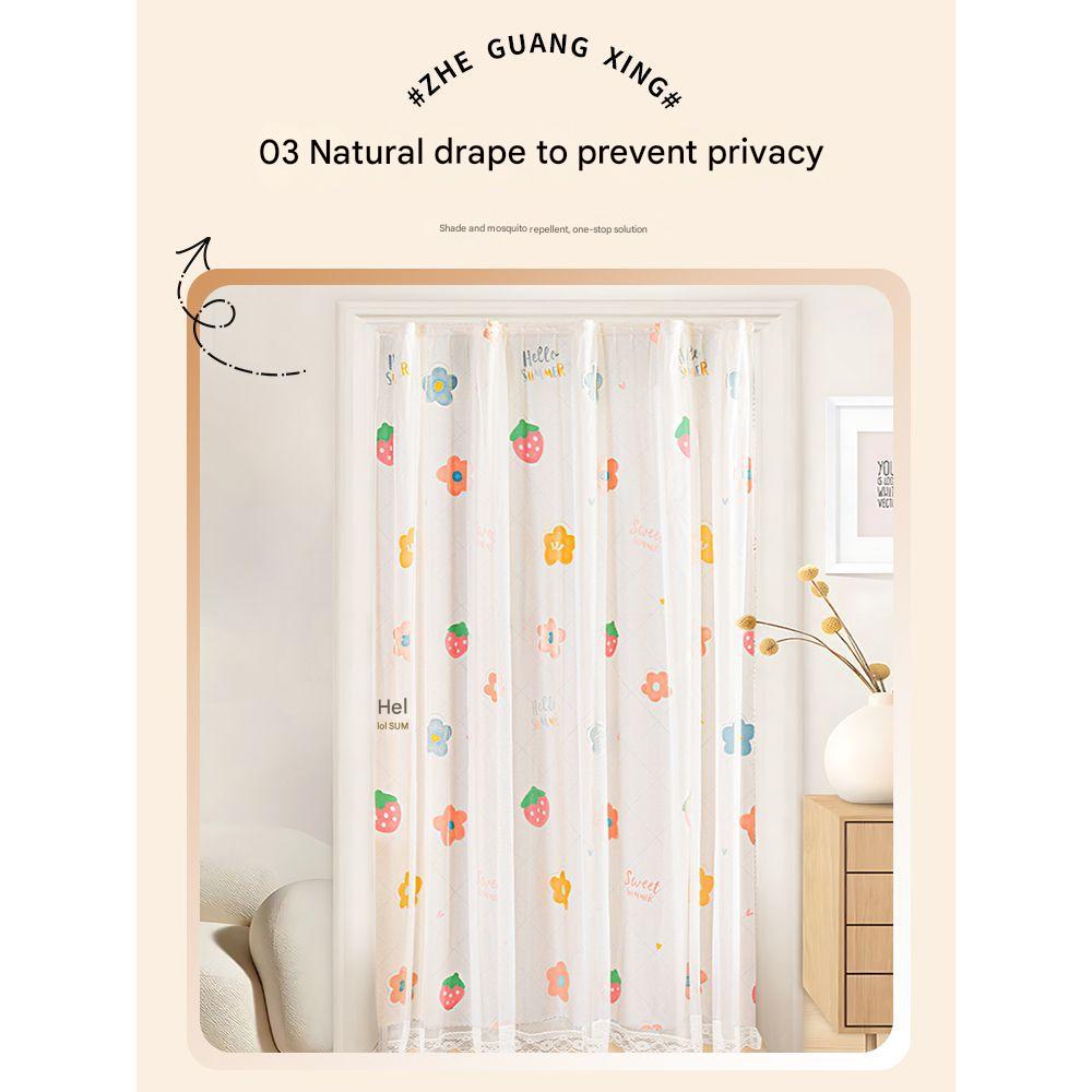 YL-36764 Punch-free installation simple curtain blackout cloth sunshade with rod small short window door curtain rental house partition curtain