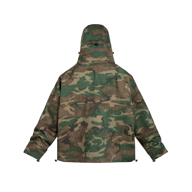 MIJKO Streetwear Color Match Camouflage Hooded Jacket for Men and Women Windbreaker Casual Loose Coat Outwear Baggy Patchwork Clothes