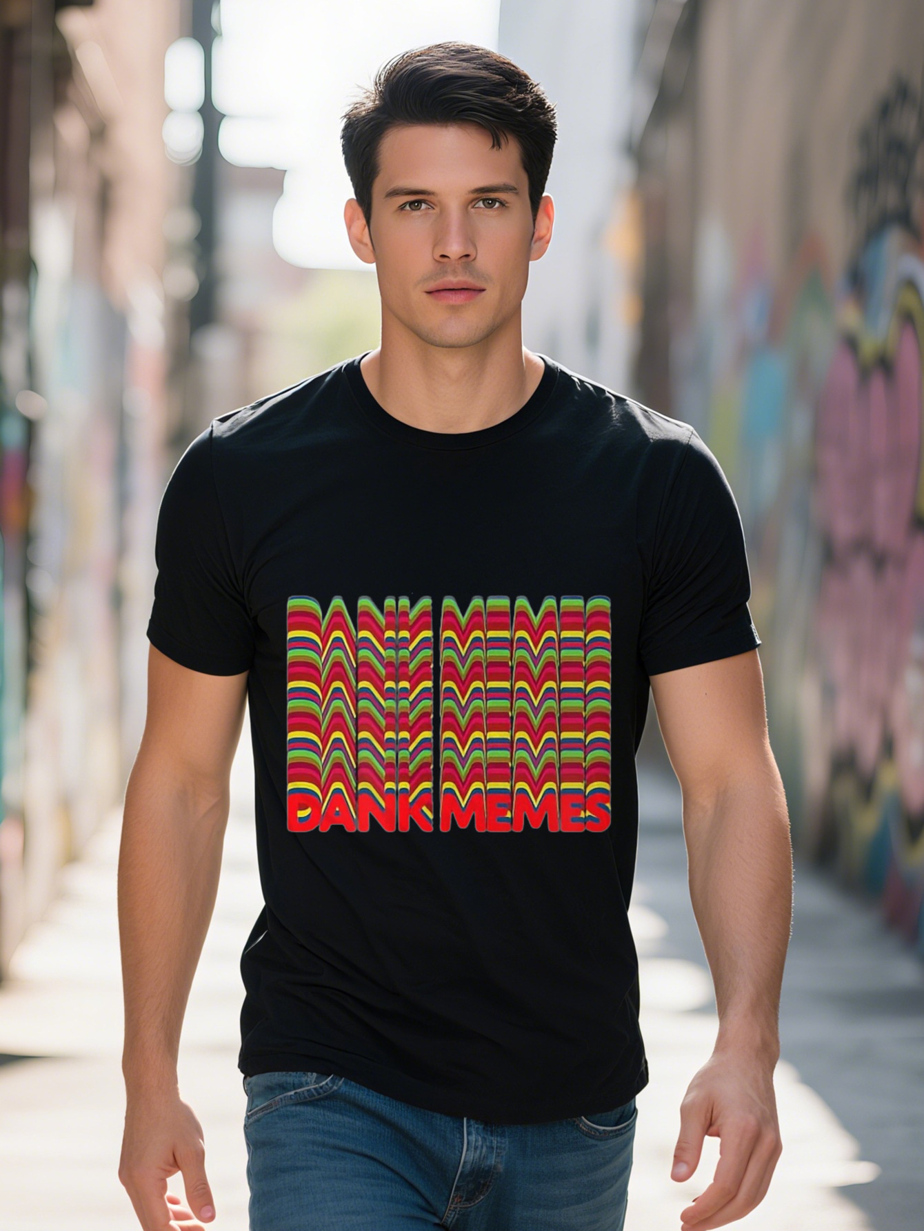 Everyday Comfort Men s Dank Memes Internet Enthusiast T Shirt Cotton Short Sleeve Crew Neck in Black with
