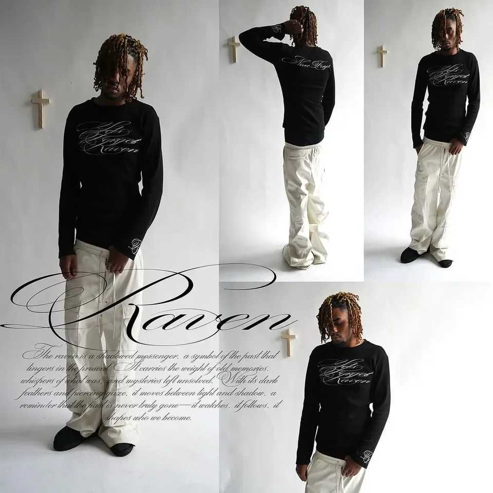 Strtwear Retro Letter Sweatshirt Y2K Clothing Mens Womens Hip Hop Letter Oversized Pullover Cotton Crew Neck Long Sleeve Tops X250802