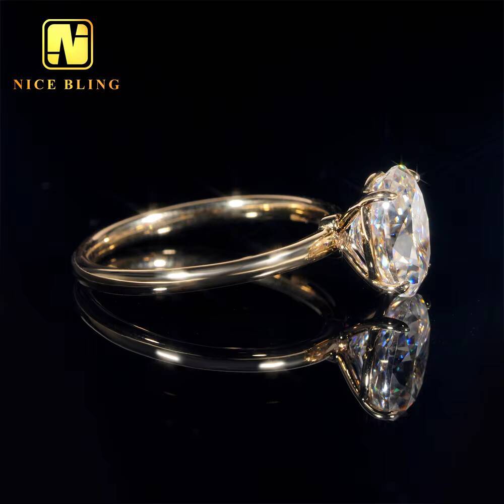 Pass Diamond Tester VVS Moissanite Wedding Ring 14K Gold Oval Cut Ring Moissanite Engagement Ring for Women