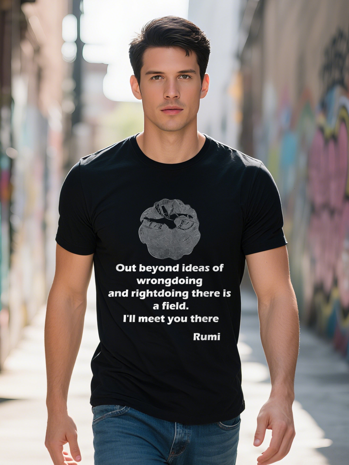 Rumi Quotes Poems Art T-shirts For Men Women And Youth