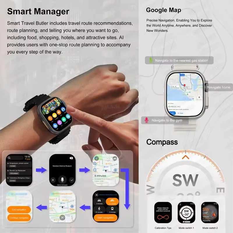 New DTtra 3 Smartwatch 2.01 Amoled Screen 32GB MP3 Player Network Sharing APP Store Smart AI Watch Men 2025 Y250802