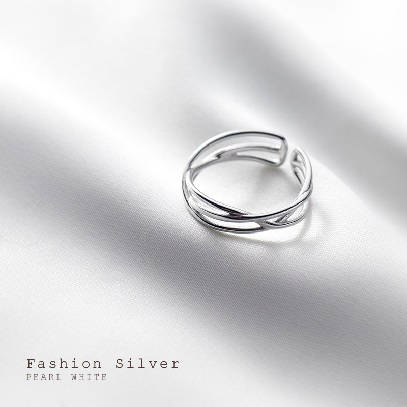 2025 New Retro S925 Sterling Silver Korean And Japanese Style Hollow Line Cross Open Designer Jewelry Wedding Index Finger Ring