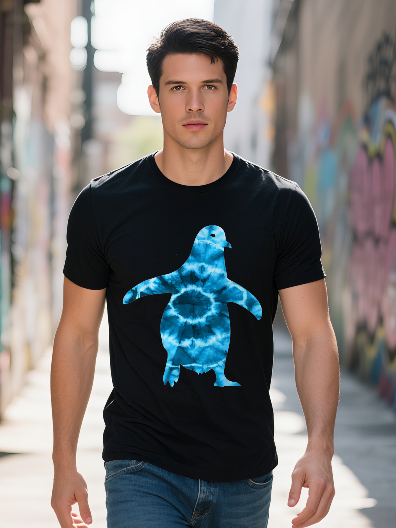 Penguin Tie Dye Pattern Lover Flightless Bird Antarctica T Shirt
