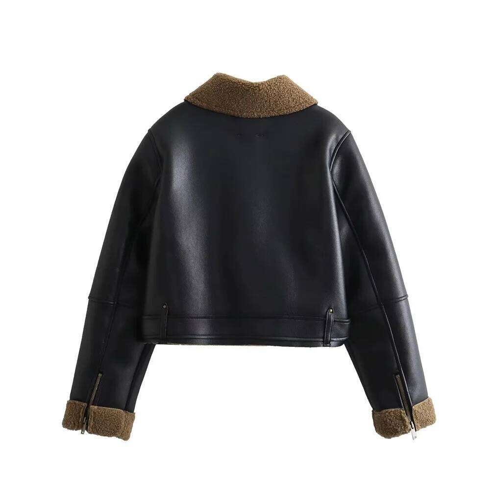 hoodie autumn new women's fashionable niche fleece lining motorcycle style oblique zipper jacket jacket3412