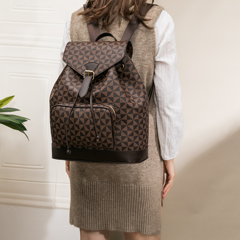 Designer Bag Luxury Bag High-Quality Free Shipping Summer Large-Capacity Retro Printed Shoulder Bag Anti-Theft Backpack, Fashionable Mom Travel Bag, W