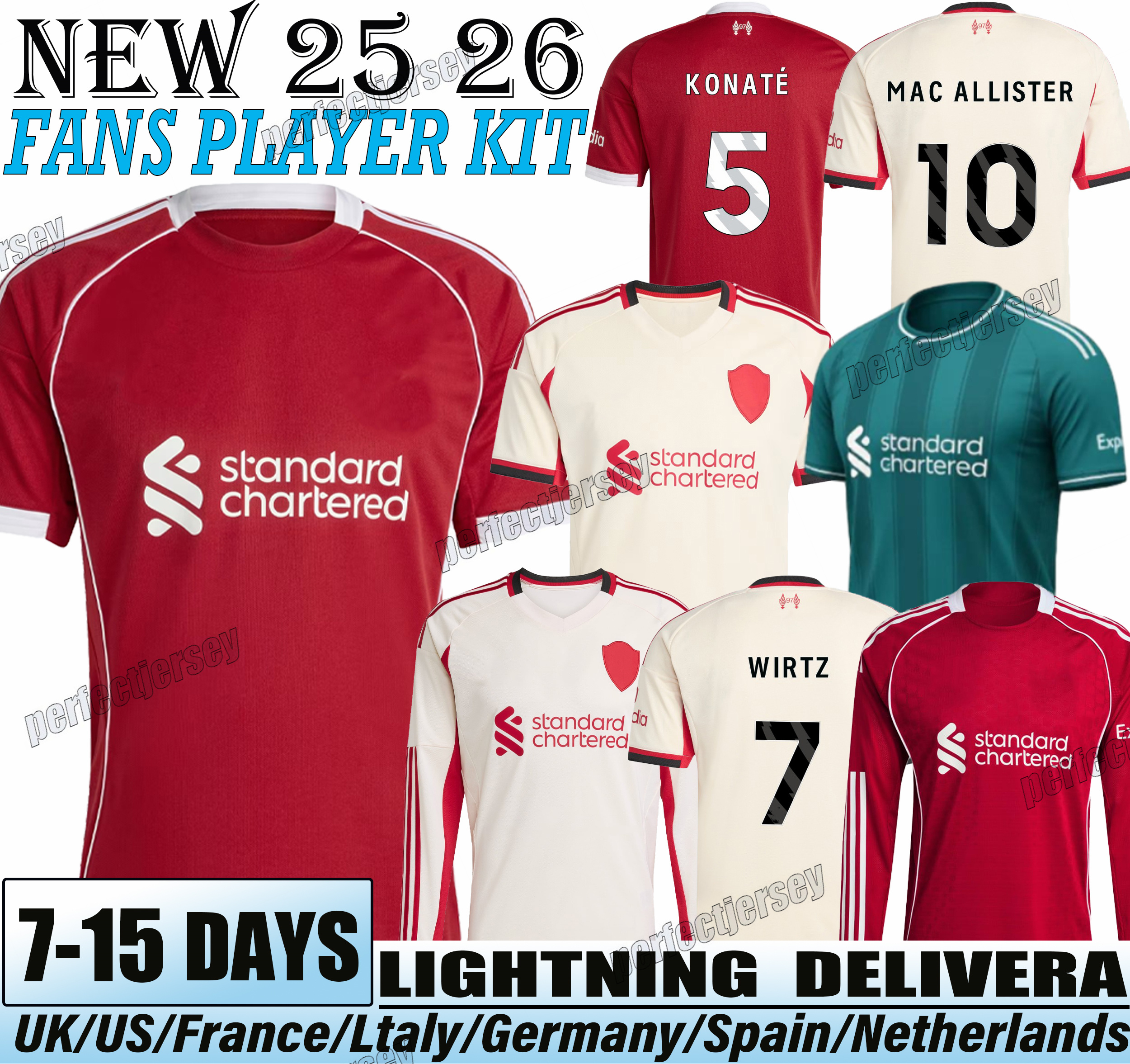 25 26 LFC Wirtz SALAH jersey Ekitike MAC ALLISTER Kerkez GAKPO DARWIN SZOBOSZLAI Jeremie Frimpong Long sleeves soccer jerseys Mens Kids Kit sock Full sets