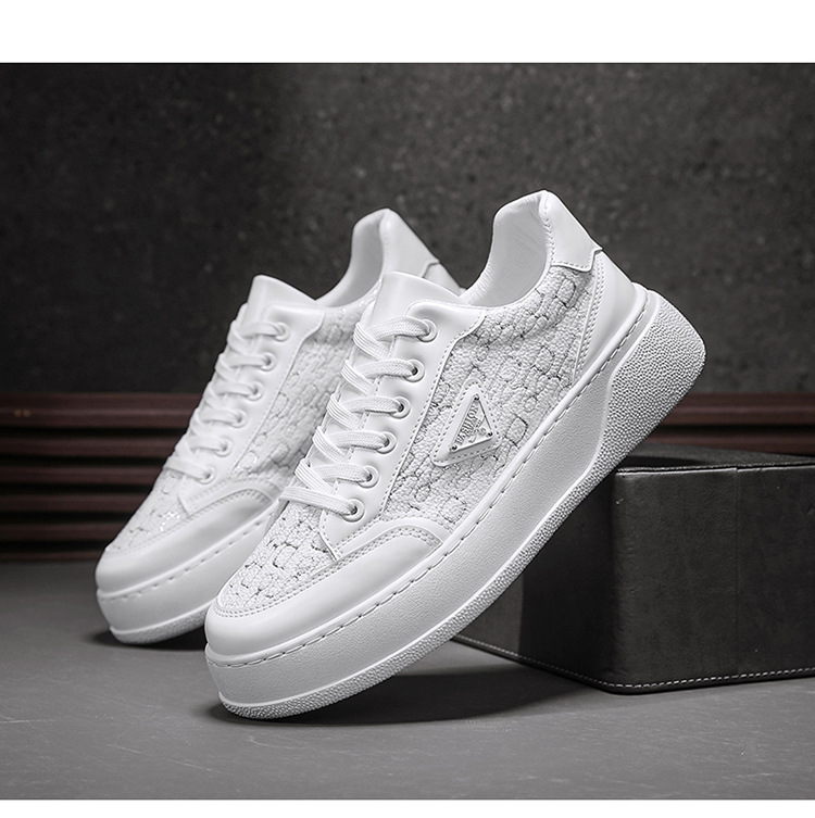 New arrivals men's casual board shoes retro thick soled white shoes student fashion versatile sports shoes