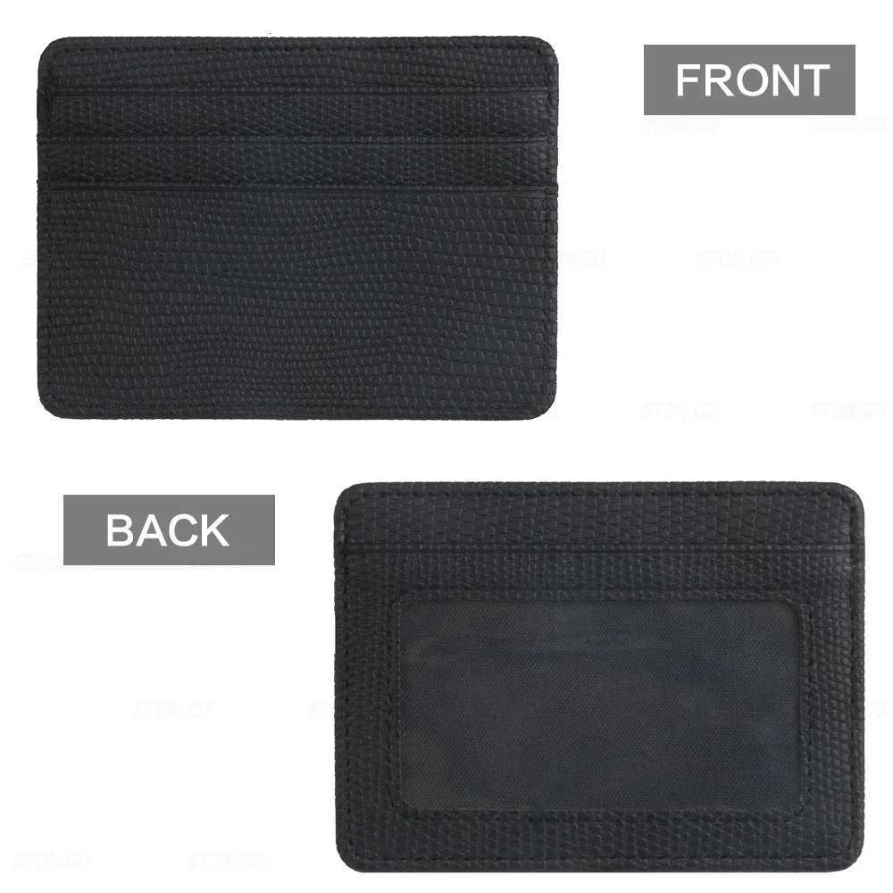 KISMIS Small Mini Travel PU Leather Card Holder Wallet - Lizard Pattern ID Window Case for Men Women R250801