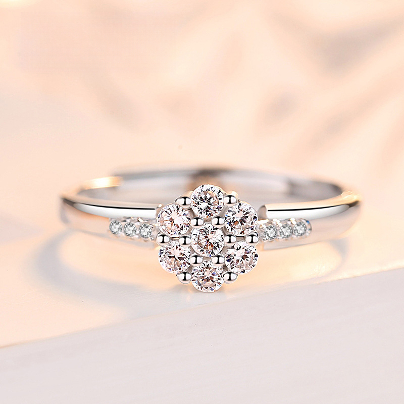 2025 New Pure Silver Designer Jewelry Wedding Ring Women's Ring Simple Zircon Proposal Ring In European Style Wedding Jewelry Accessories