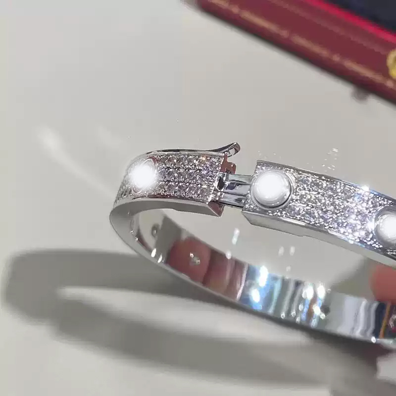 Classic Moissanite Bangle Bracelet 925 Sterling Silver Full Moissanite Diamond Bangles for Gifts