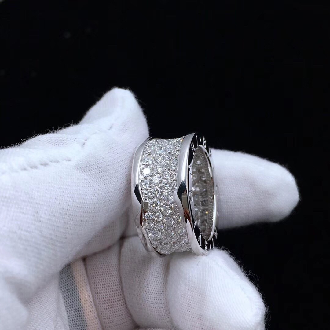 18K Rose Gold Plated Wedding Ring Set, Small Waist Pave Band with Full Round Diamonds, Preppy Style Engagement Jewelry