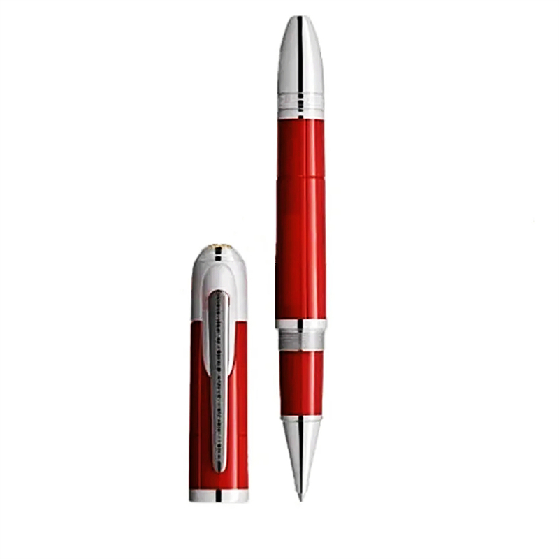 wholesale Limited Edition Special Collection Enzo Fer-i Famous Figure Rollerbll Pen Red Resin And Hollow-Carved Top Office Writing Stationery With Serial Number