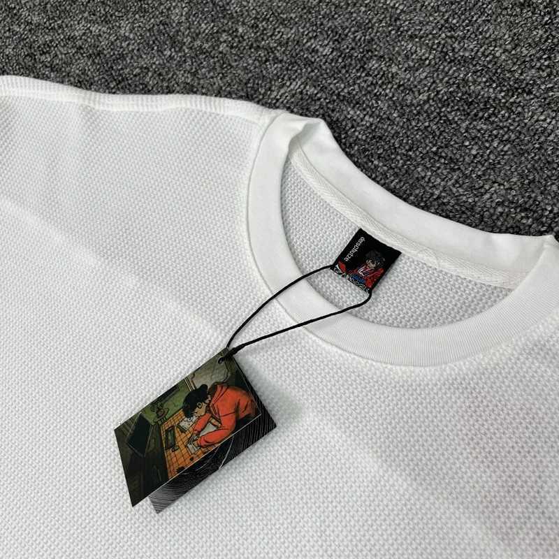 Waffle Long Sleeve Embroidery Sakura Derschutze Blossom T-Shirt Men Women Casual Loose High Quality Breathable T-shirt Clothes X2508021