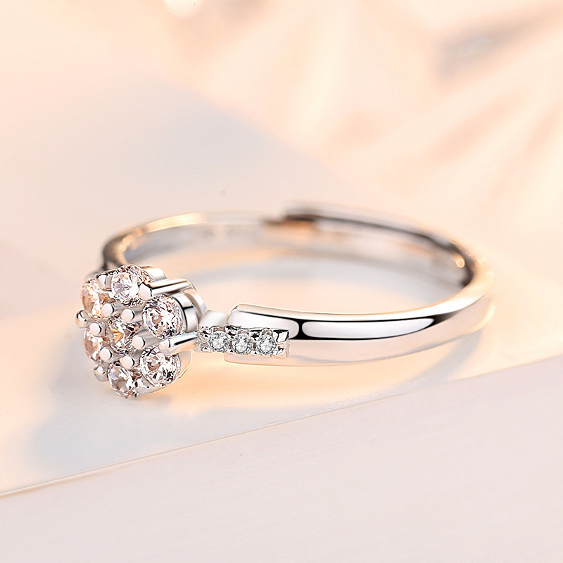 2025 New Pure Silver Designer Jewelry Wedding Ring Women's Ring Simple Zircon Proposal Ring In European Style Wedding Jewelry Accessories