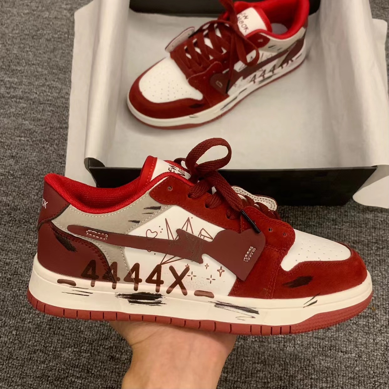 Free Shipping for designer Casual Shoes women wen Retro men's shoes niche graffiti aged sneakers and women's flat casual street style