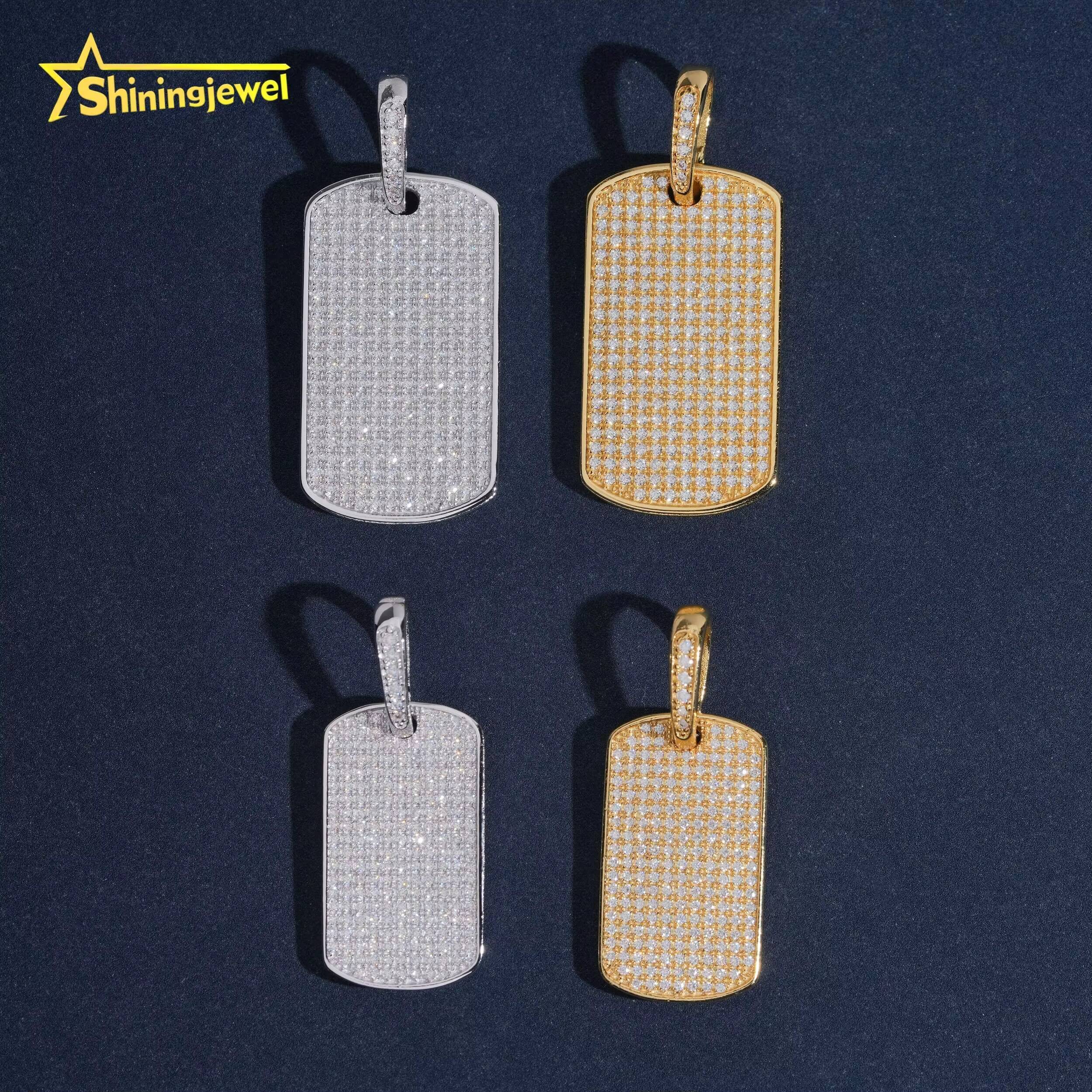 Hot Sell Design Tag Pendant Hip Hop Iced Out Pass Diamond Test Moissanite 925 Sterling Silver Gold Plated Moissanite Pendant