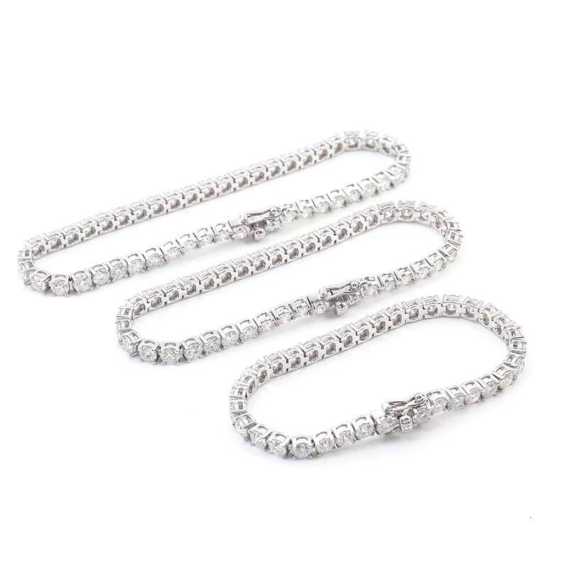 925 Sterling Silver Tennis 6-9 Inch Moissanite Tennis Bracelet 3mm Moissanite Diamond Bracelet Hiphop Style for Man Wholesale