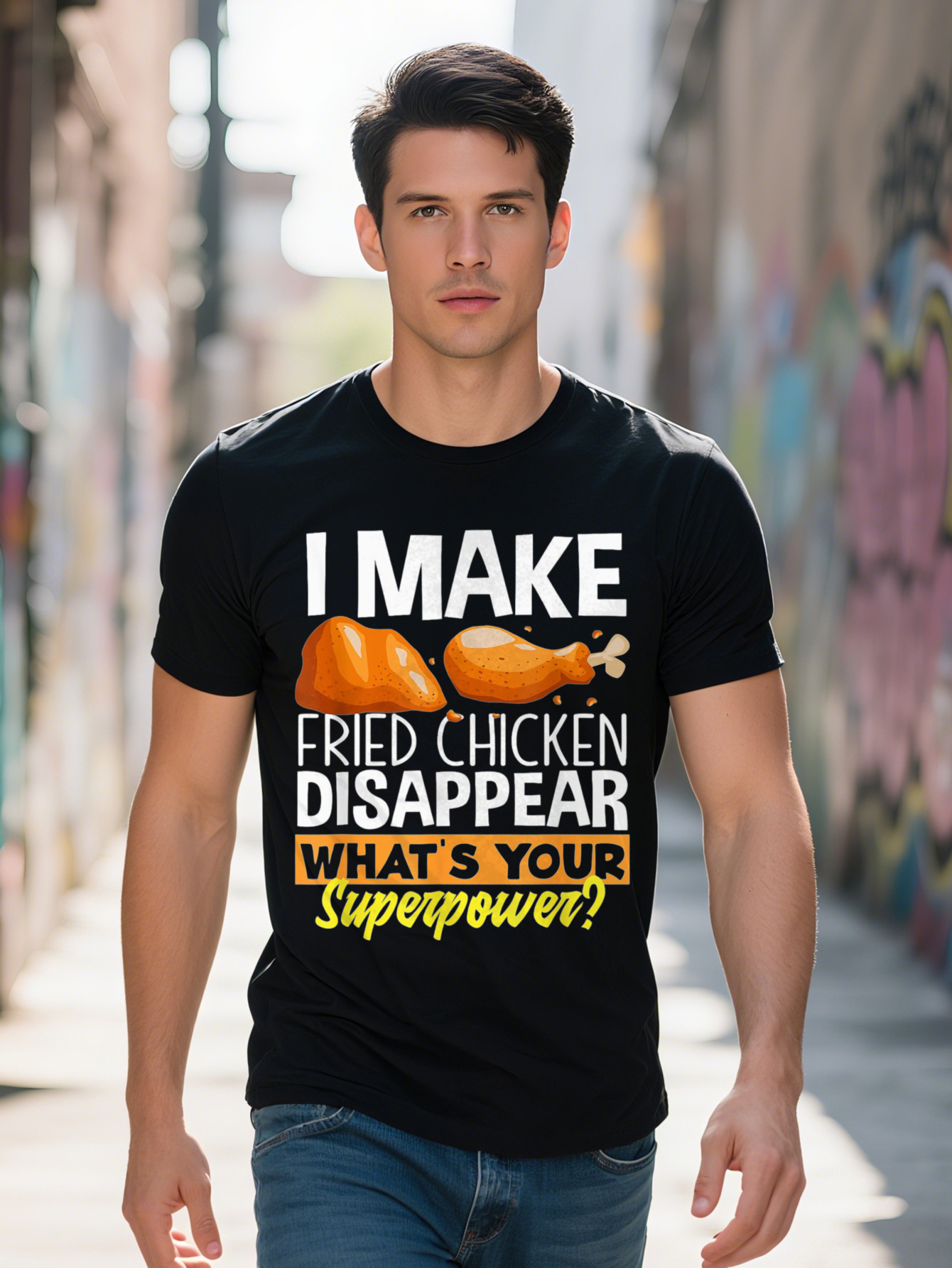 What's Your Superpower Fried Chicken Lover Cotton T-Shirt