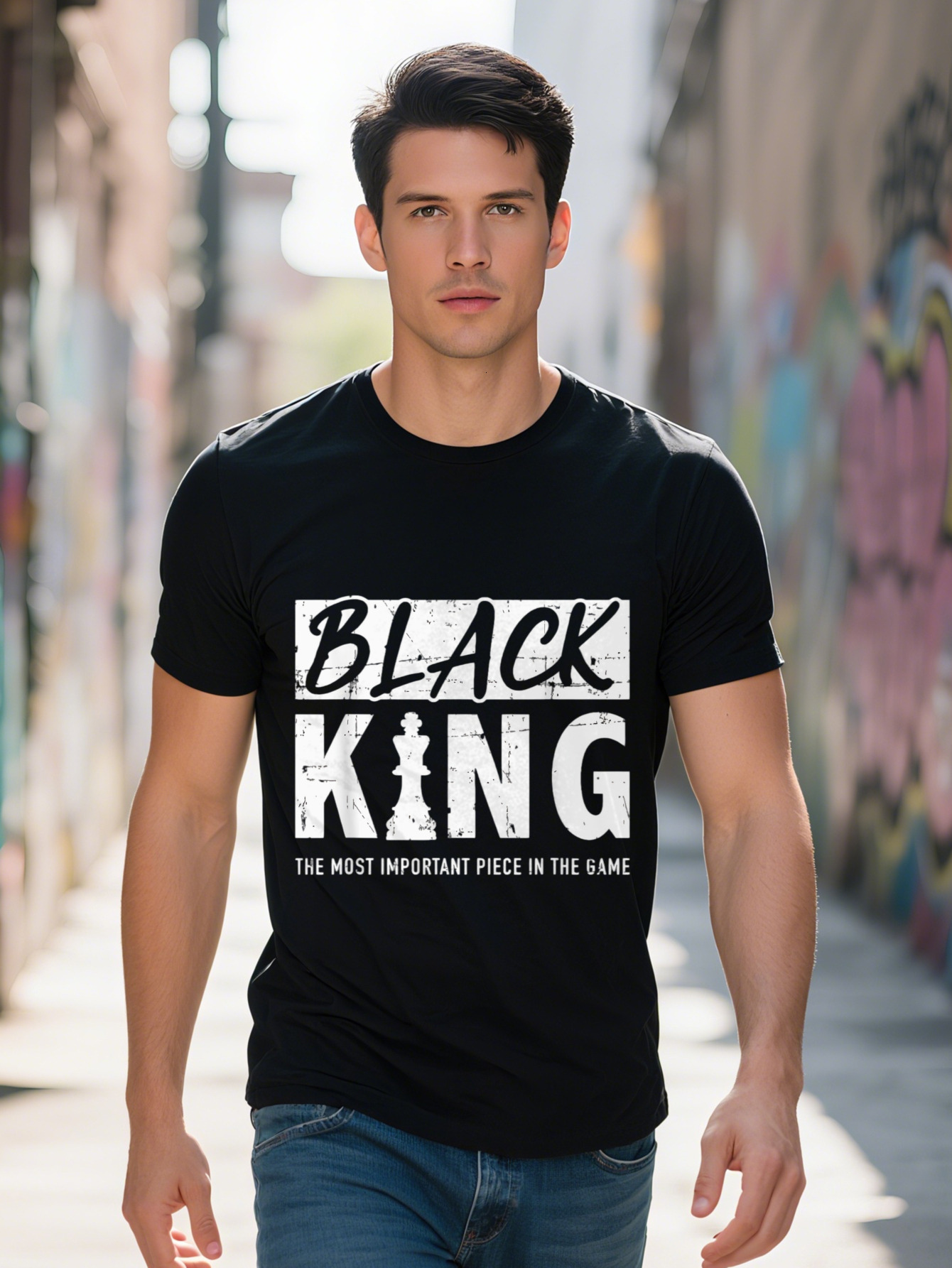 Men S G Cotton Black King Important Piece for Proud African And Afro Pride T Shirt