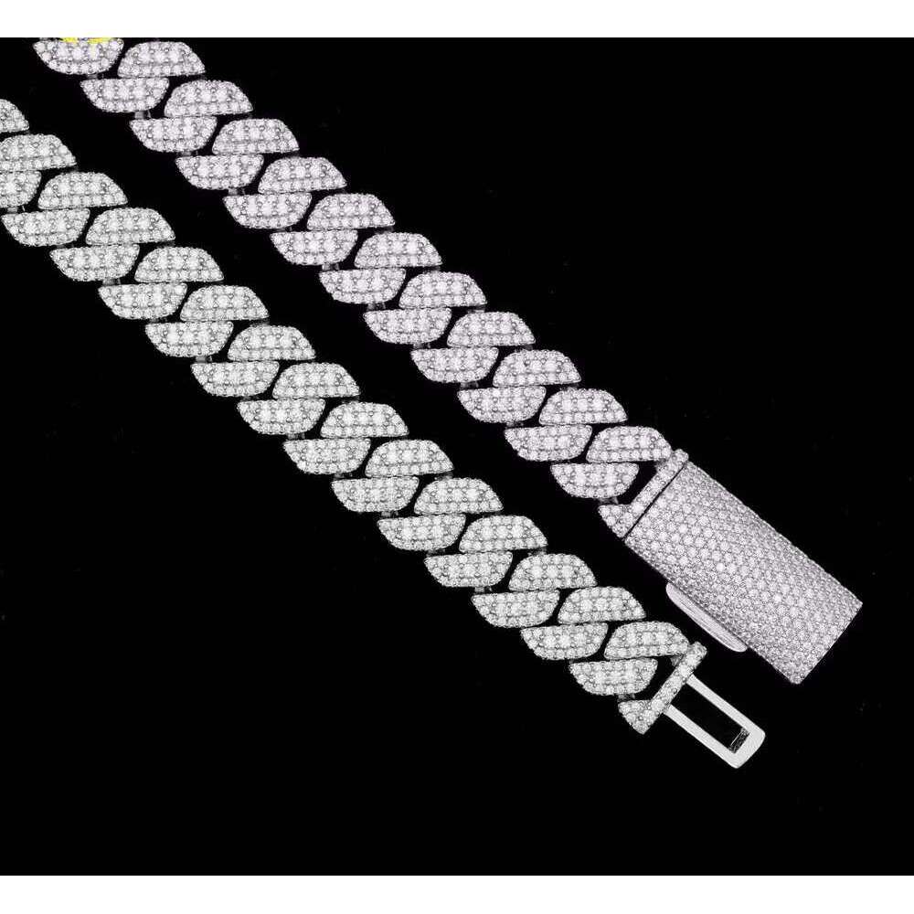 Top ice moissaniteCuban chain Hip hop jewelry 18mm 20mm cold K-chain bracelet Vvs Moissanite top designer gifts preferred fast delivery